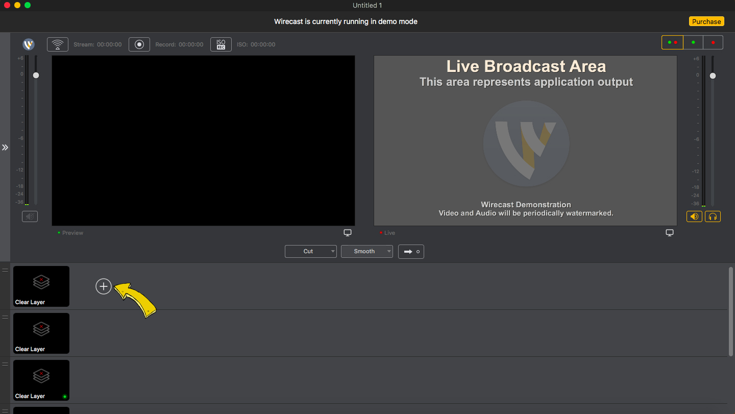 Trivia Wirecast Studio add new layer