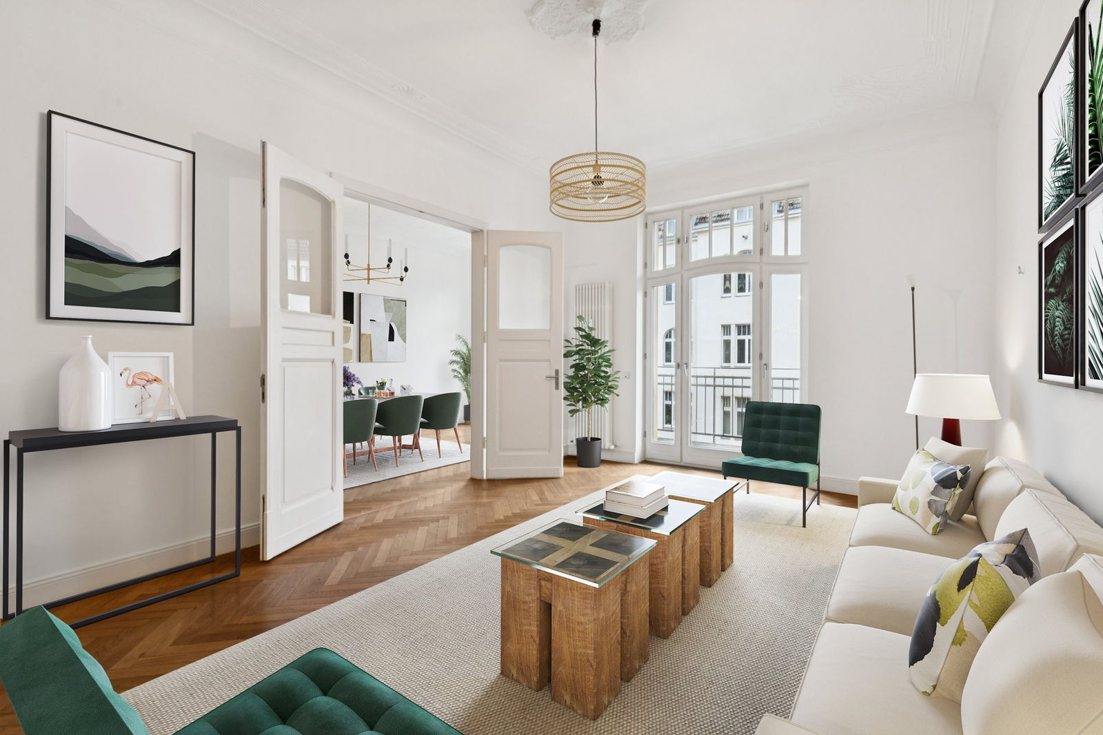 Representative apartment in an Art Nouveau building in the Belgian Quarter