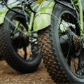 Focus on an electric bike tire