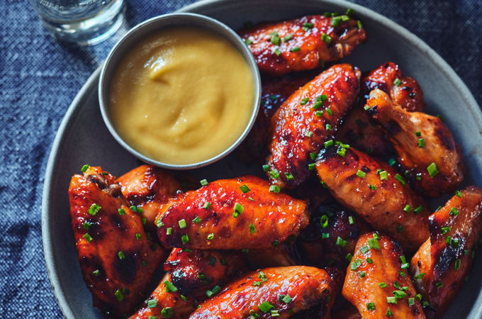 Ailes de poulet, sauce barbecue au cidre