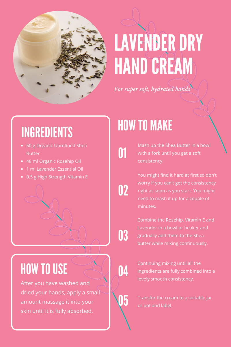 diy lavender dry hand cream