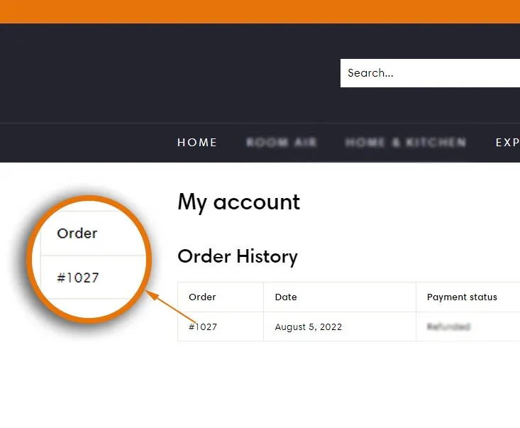 Find order number airchoiceappliances