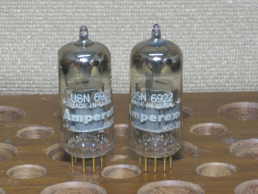 Amperex Gold pin USN 6922 Matching pair D getter