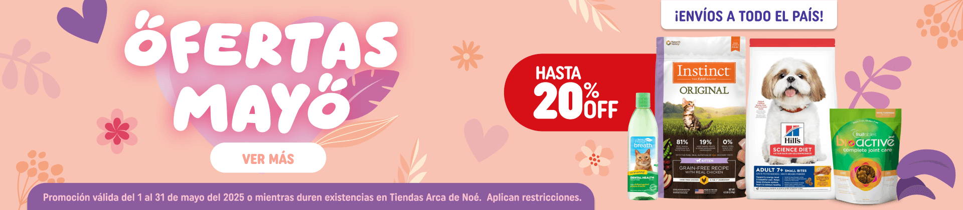 Ofertas de mayo. Hasta 20% OFF en productos seleccionados.