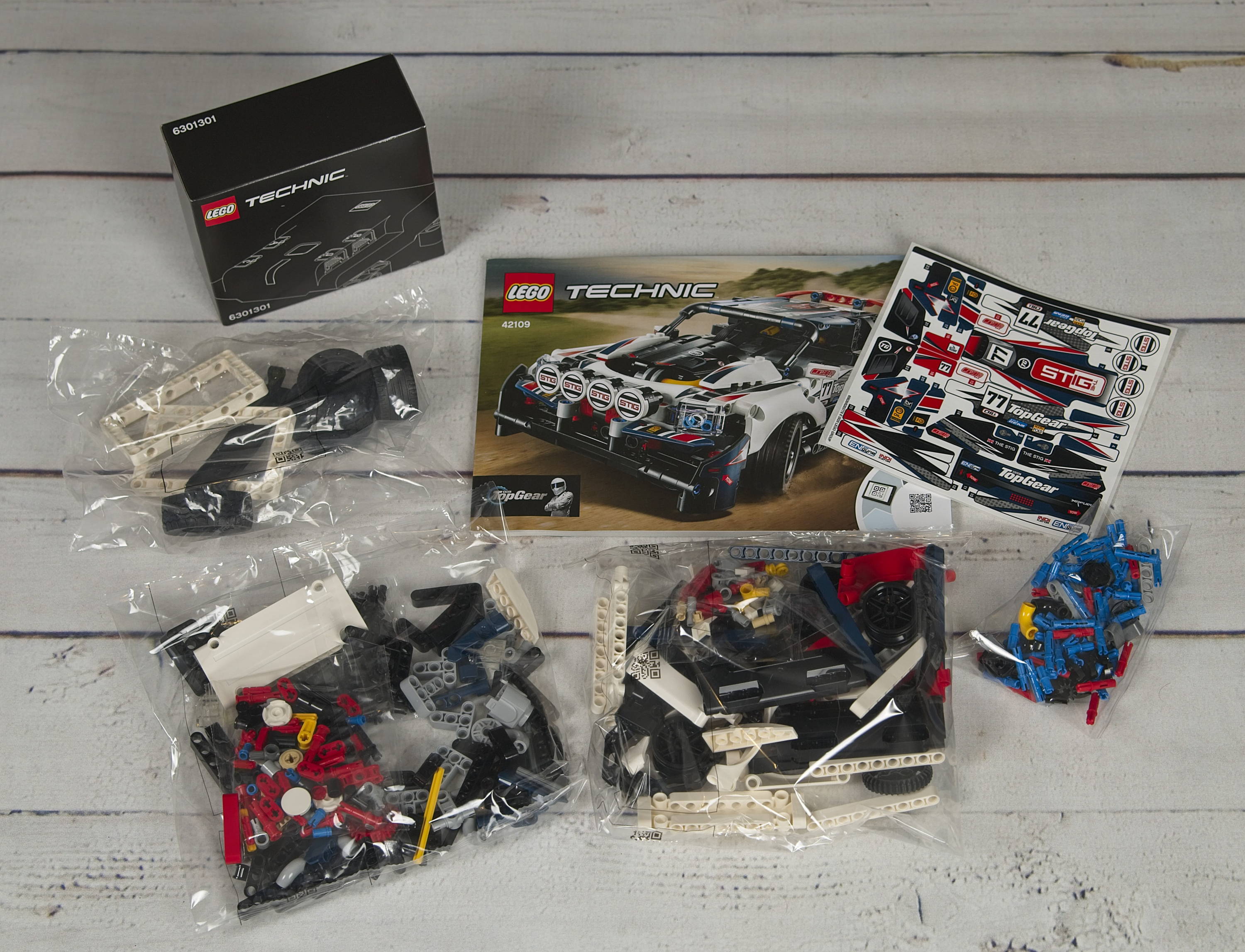 lego 42109 rally car booklets and parts