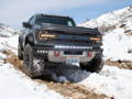 ford bronco raptor with led light kits for off road light bar on top of bumper, ditch lights and fog light kit