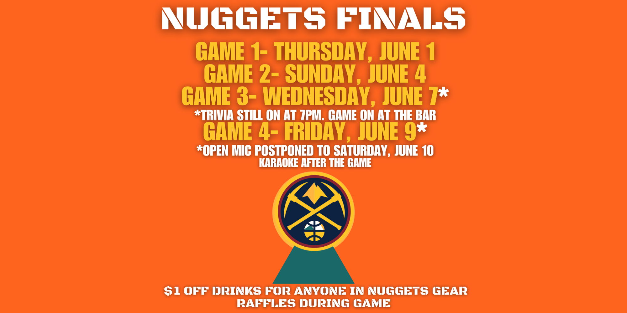 Denver Nuggets NBA Finals Watch Party at Western Sky Bar & Taproom promotional image