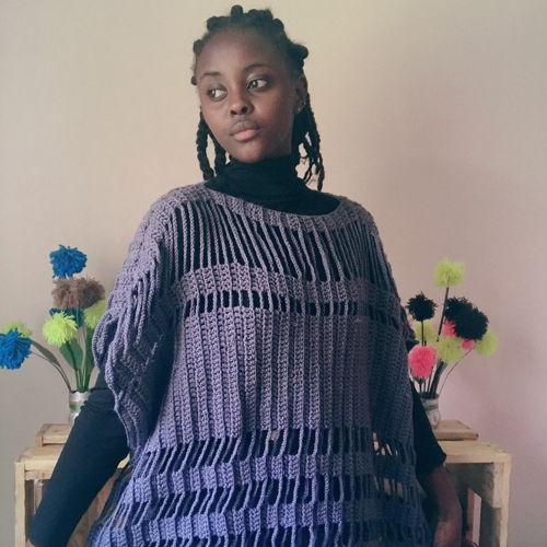DISTRESSED WATER-FALL SWEATER