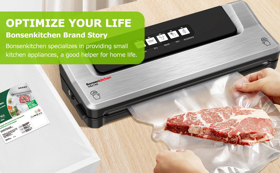 Bonsenkitchen Vaccum Sealer Packing Precut Bags