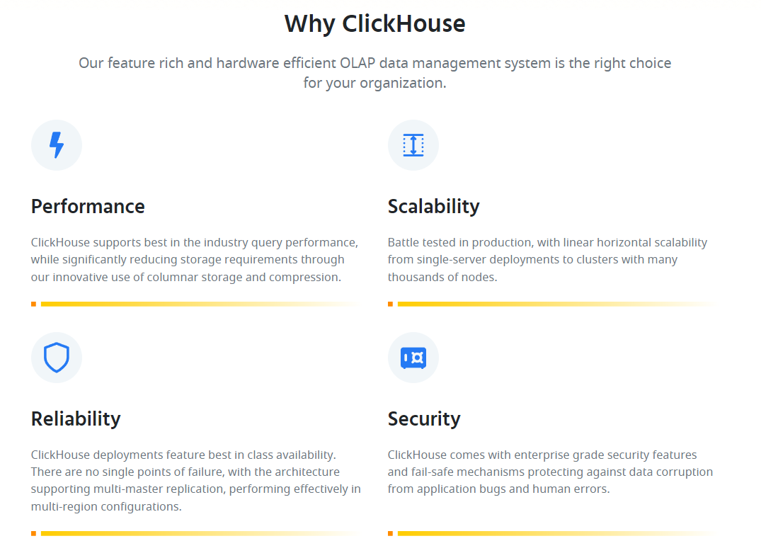 ClickHouse product / service