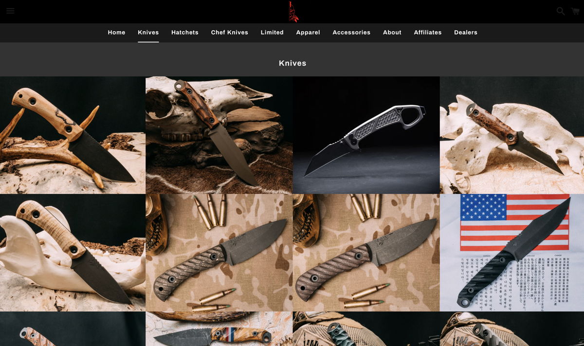 Screenshot of Half Face Blades, from the ecommerce websites collection.