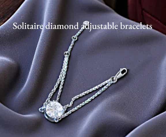 Solitaire diamond adjustable bracelets Solitaire diamond adjustable bracelets