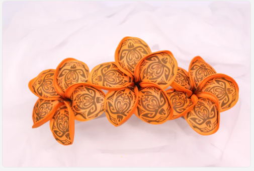 Sunset Orange Turtle Frangipani Real Touch (6 Pack) - Realistic Artificial Flowers - Image 4