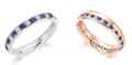 Shop pink and blue sapphire eternity rings online