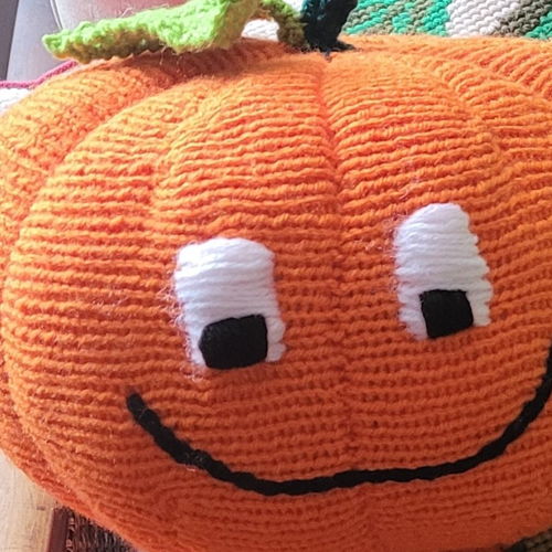 Pumpkin cutie toy in 8 ply yarn