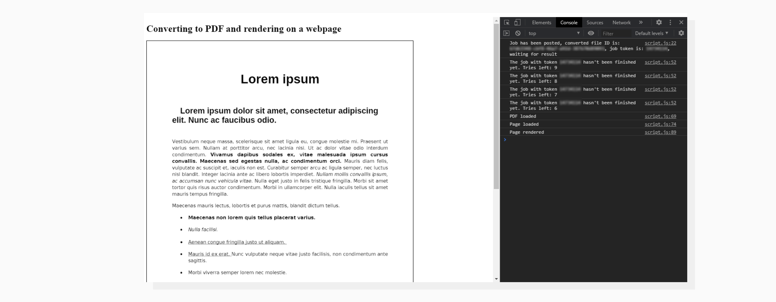 Screenshot of a converted file displayed via PDF.js