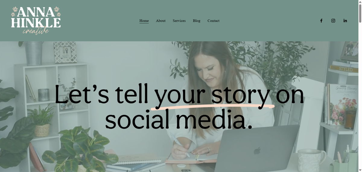 Screenshot of Anna Hinkle, from the social media portfolios collection.