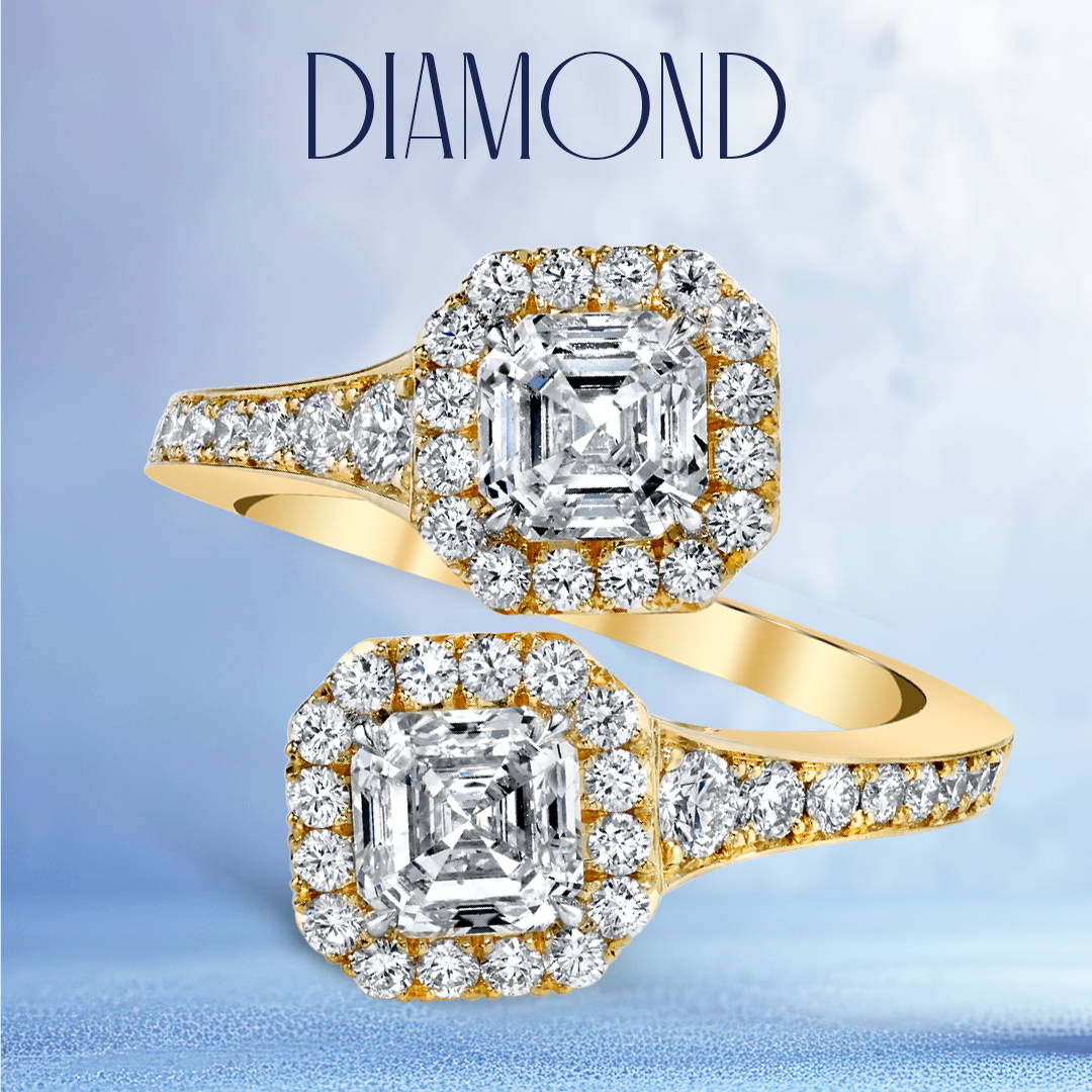 Diamond bypass / embrace ring
