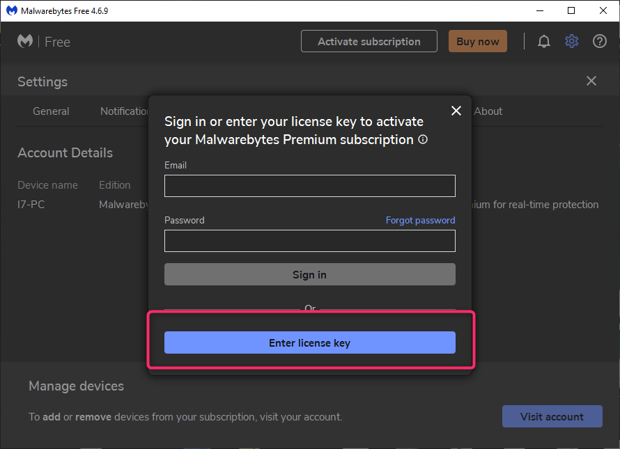 Install Malwarebytes With A License Key