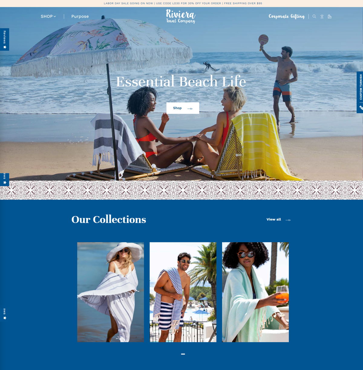 Screenshot of Riviera, from the blue websites collection.