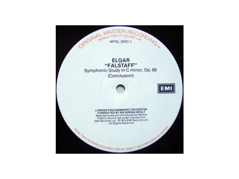 ★Audiophile★ MFSL / BOULT, - Elgar Falstaff-Symphonic Study, MINT, 2 LP Set!