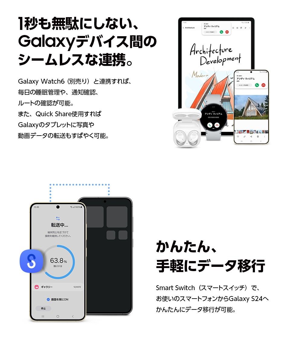 1秒も無駄にしない、Galaxyデバイス間のシームレスな連携。