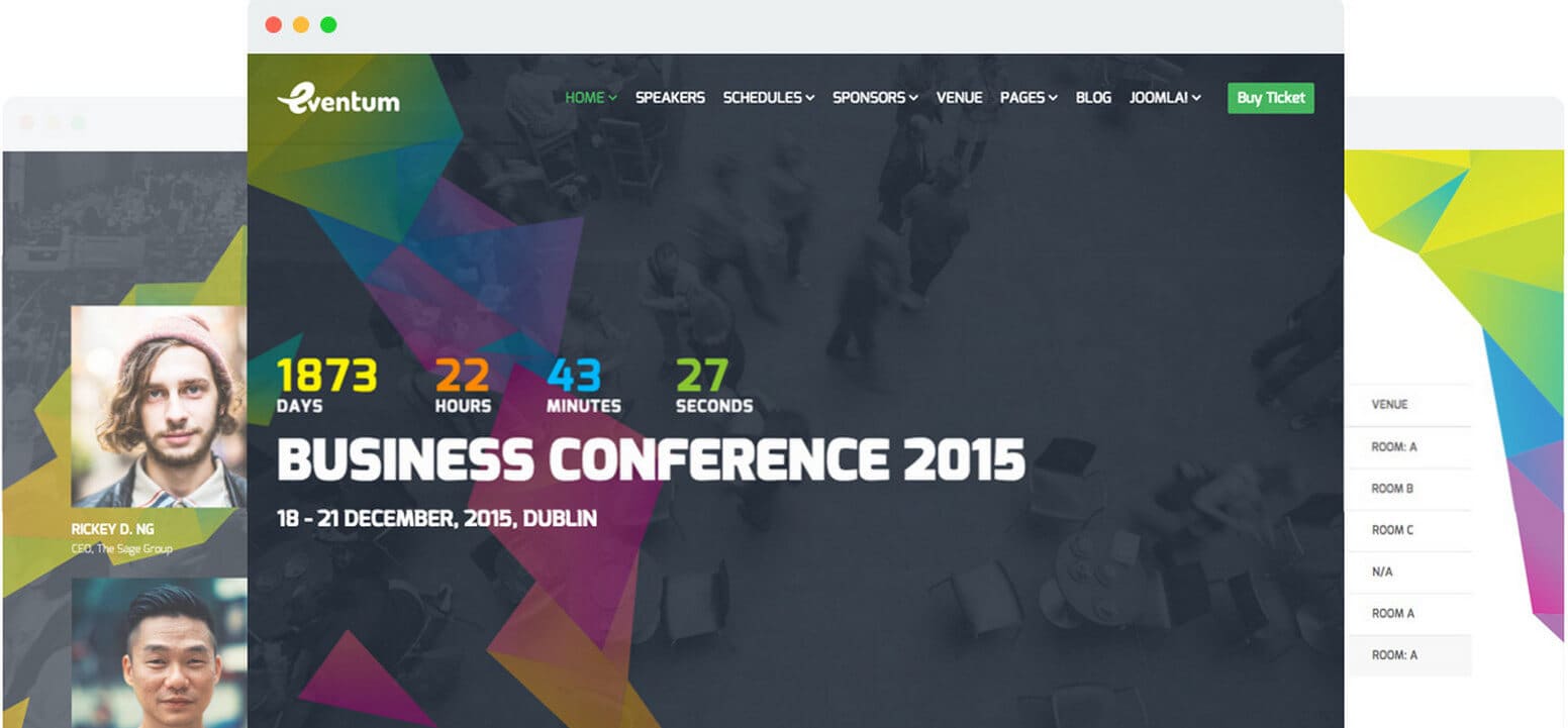 Eventum - очередной шаблон от фирмы Joomshaper