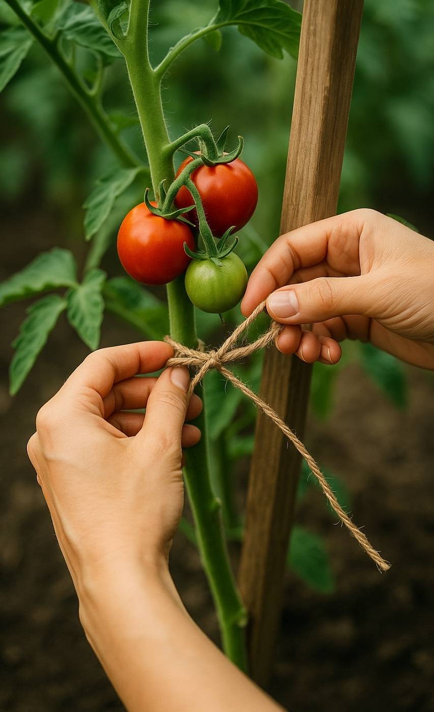 staking tomato plants