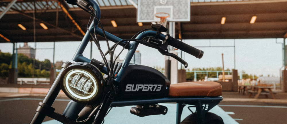Super73 electric. bike close up