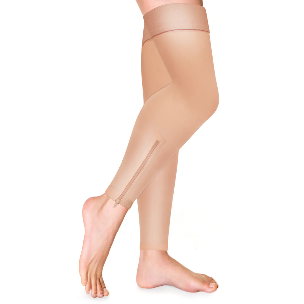 Knee High Open Toe Anti-Embolism Stockings in Beige