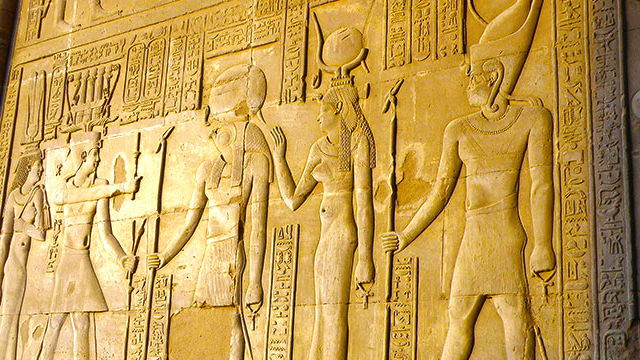 Temple of Kom Ombo wall carving, Egypt
