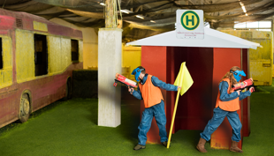 city paintball nerf action