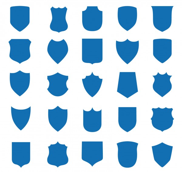Гербовые (геральдические) щиты разной формы в векторном формате ai