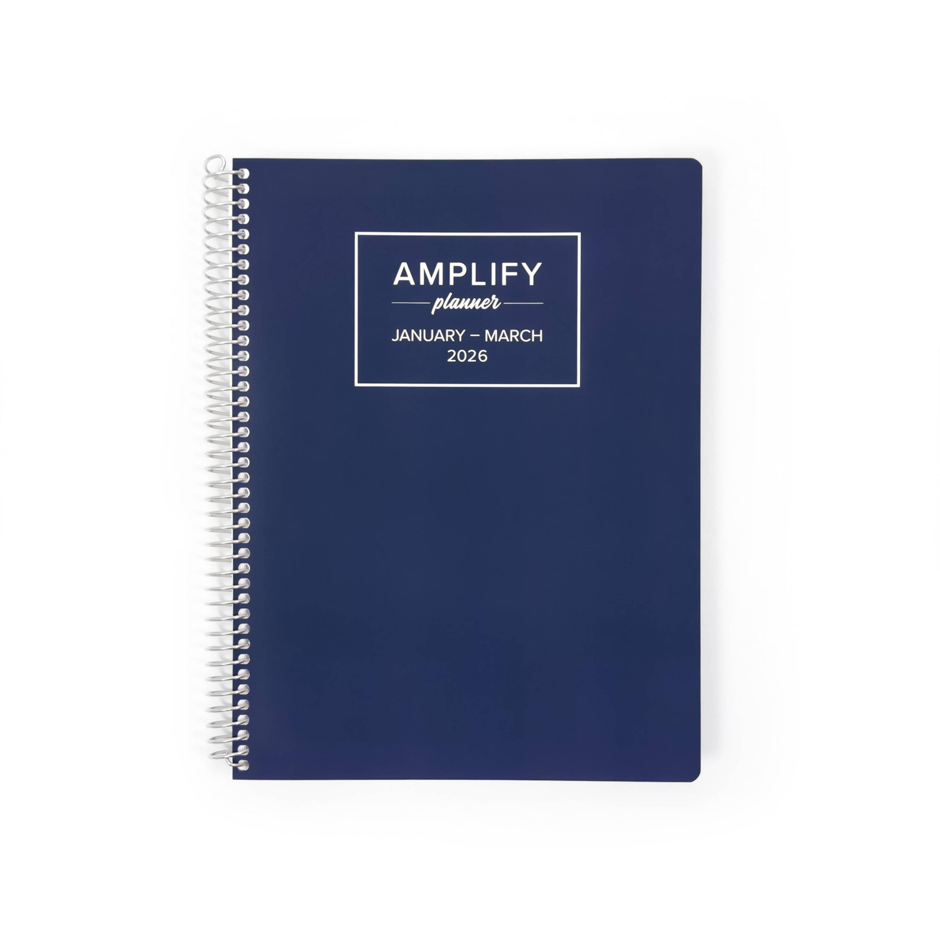 2026 Daily Amplify Planner in a navy blue color