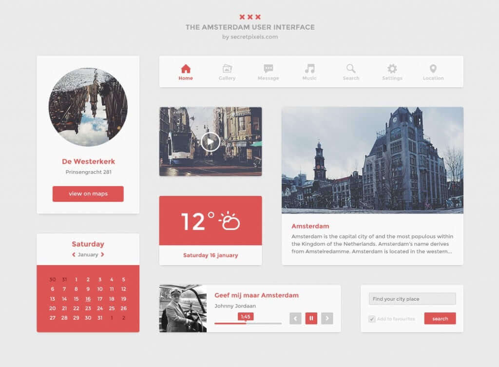 Flat UI - бесплатный пак в PSD формате
