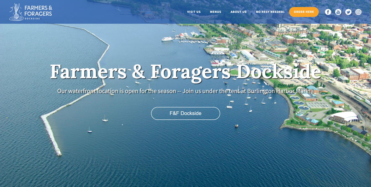 Screenshot of VT Farmers and Foragers, from the food truck websites collection.
