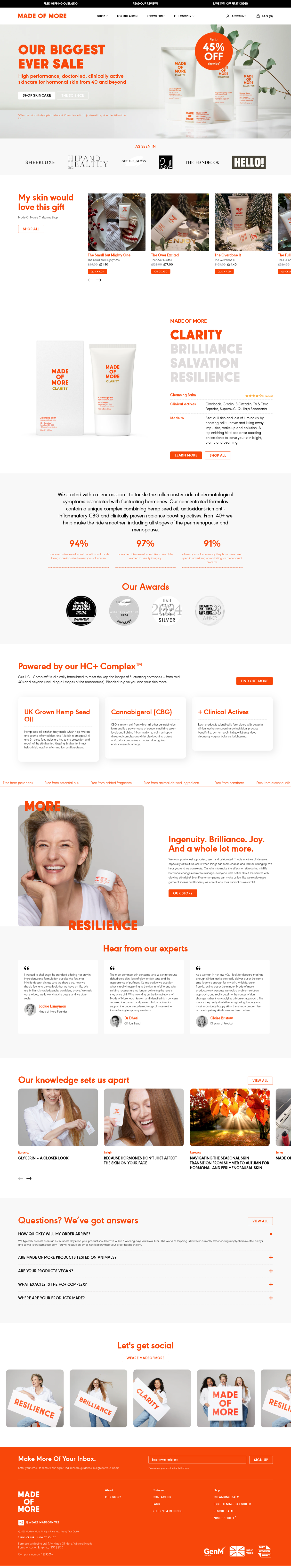 Screenshot of Made of More, from the product page examples collection.