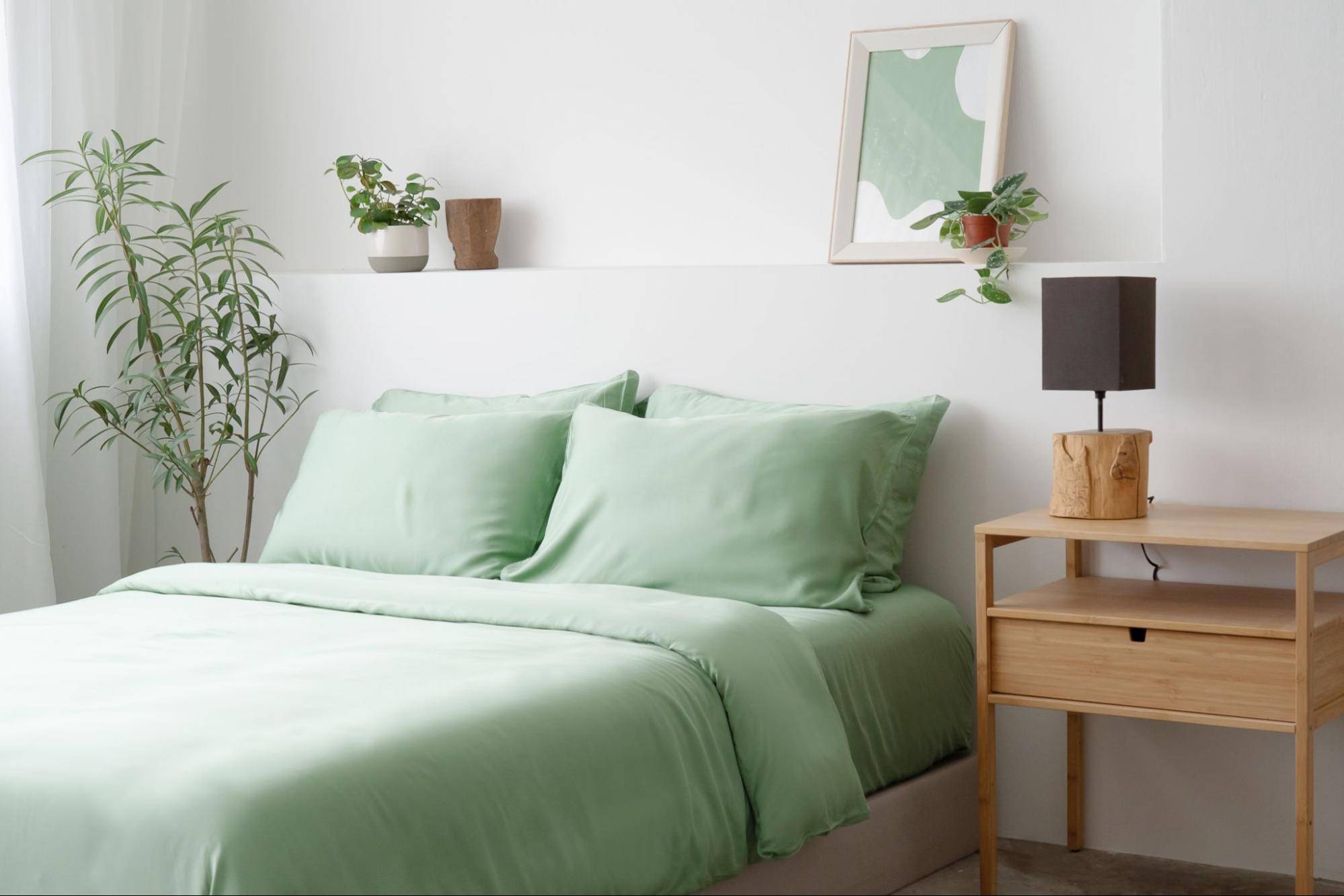 Weavve's tencel lyocell green queen size bed sheets