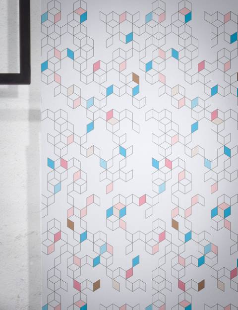 White & Blue Geometric Minimalist Wallpaper hero image