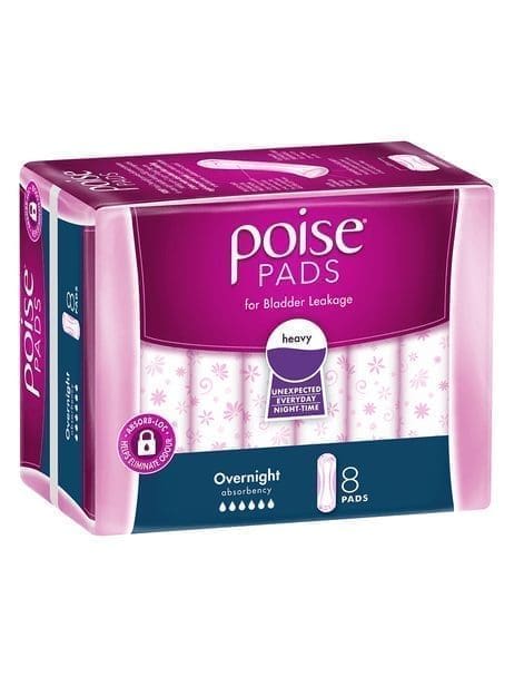 Poise Overnight Pads 8 Pack