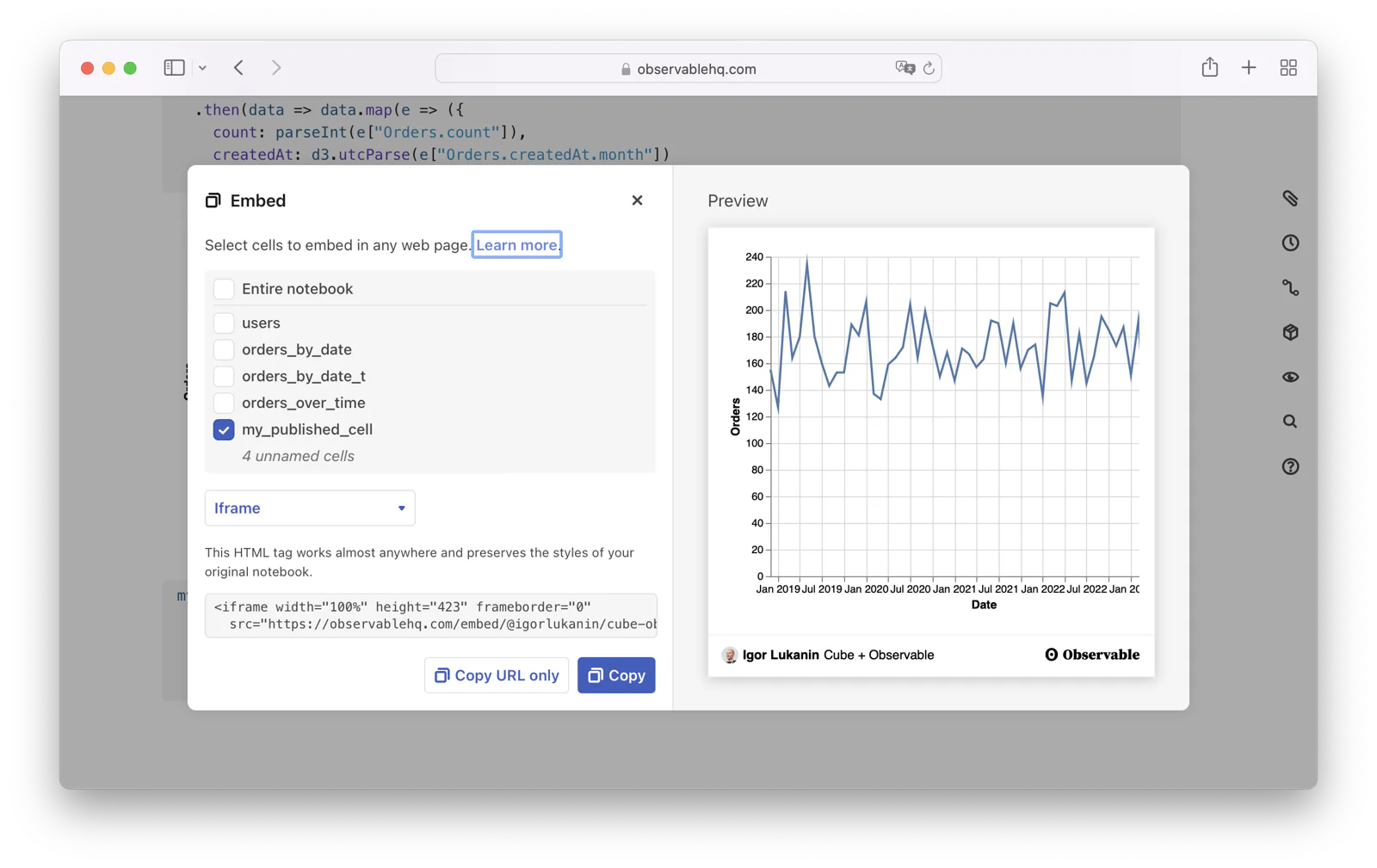 Embedding options