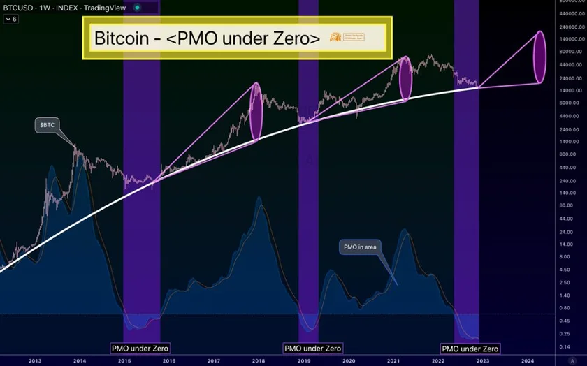 Bitcoin price action analysis based on PMO. Source: Trader Tardigrade