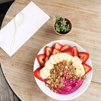Beaming Organic Superfood Café smoothie bowl and succulent