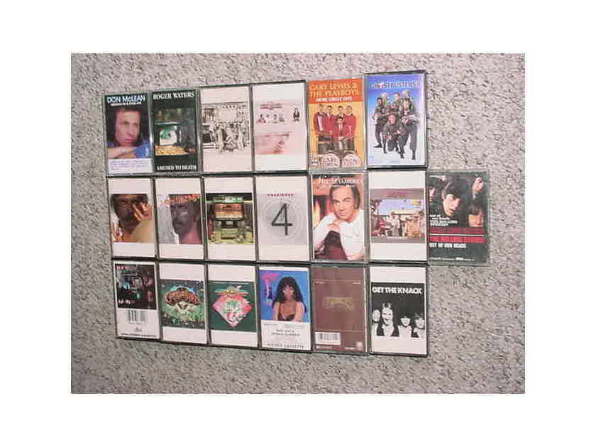Audio Cassette Tape lot of 19 pop rock music - Zappa,acdc,stones,roger waters,Donna Summer, ghostbusters II, Gary Lewis,Doobies,More