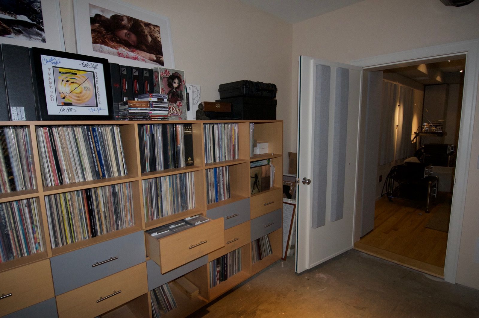 Media in adjacent storage room