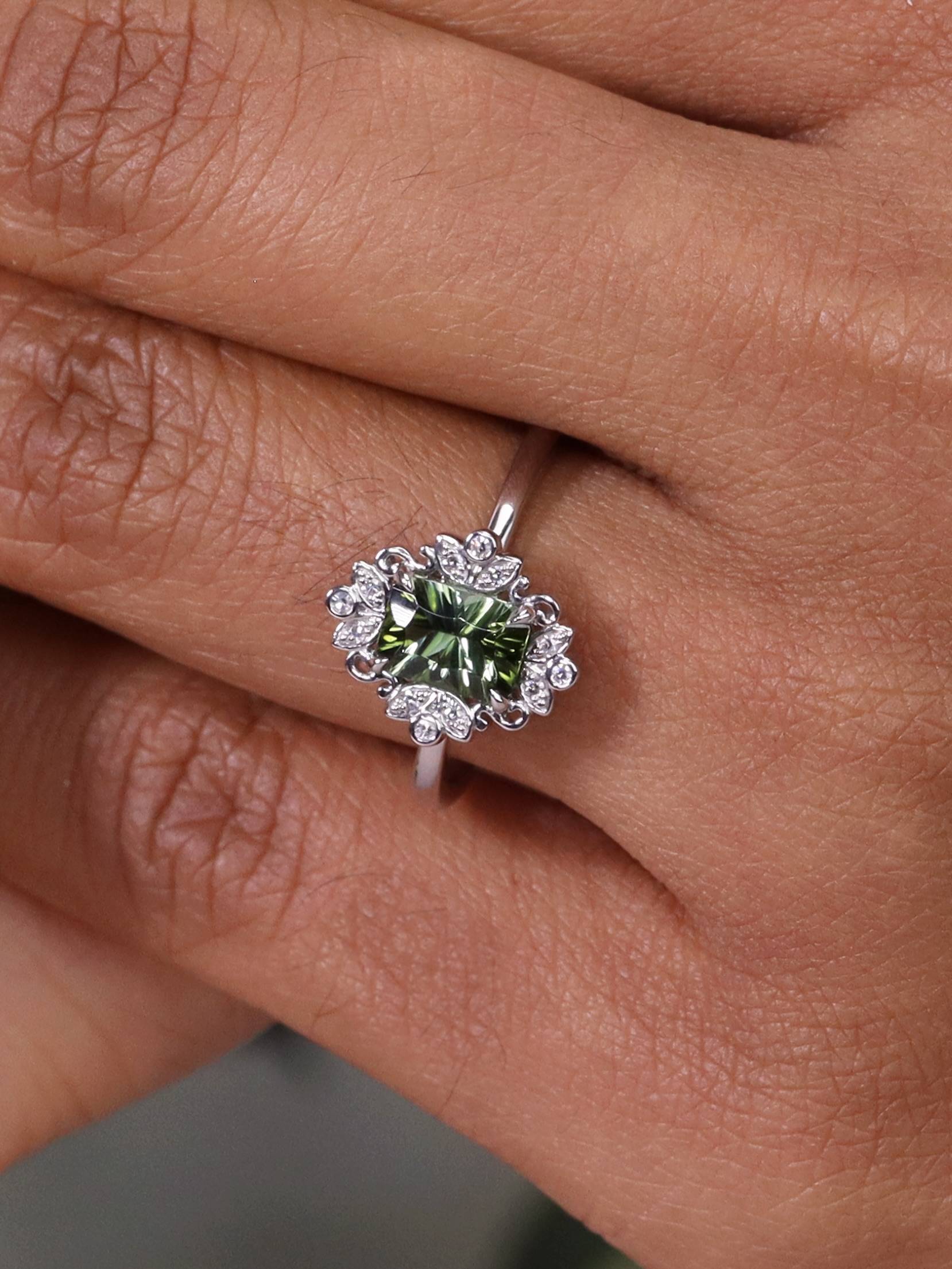 Tourmaline engagement rings