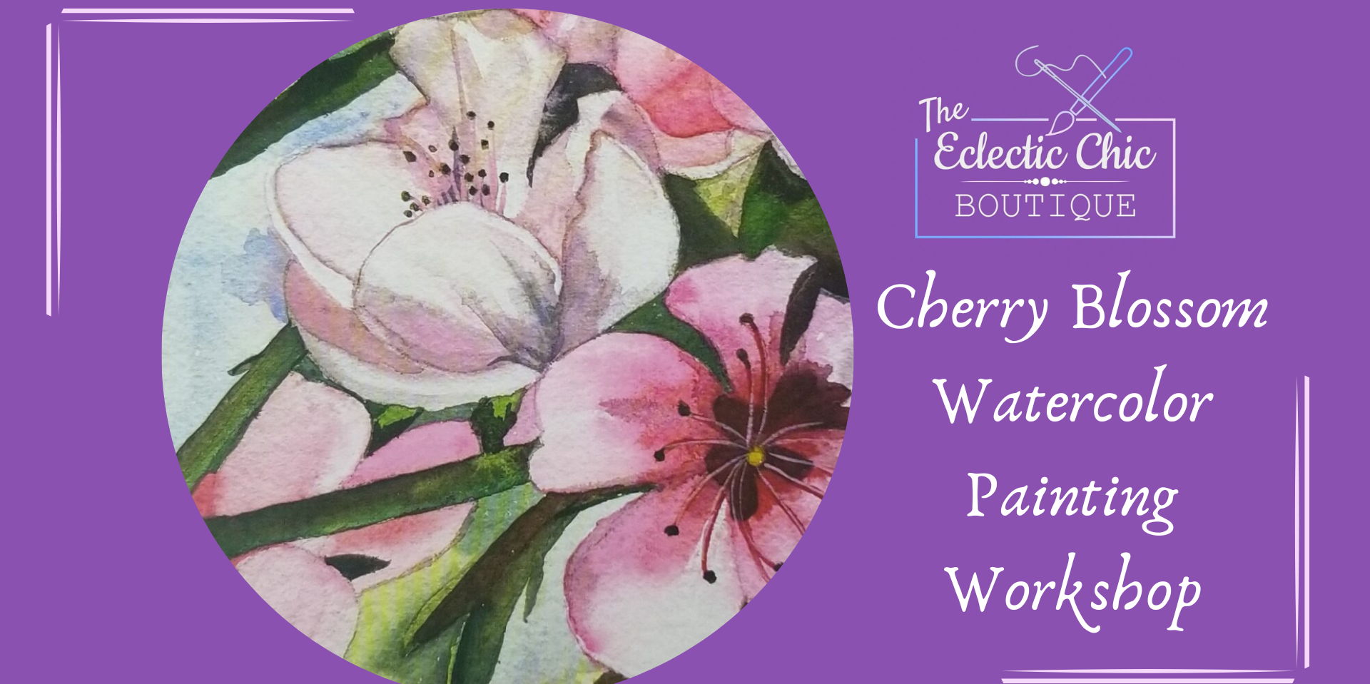 Cherry Blossom Watercolor Painting Workshop promotional image