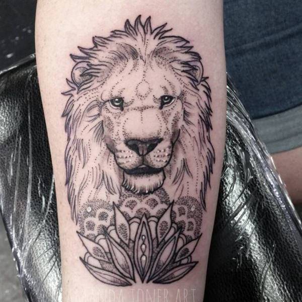 Tatouage Lion Rosace