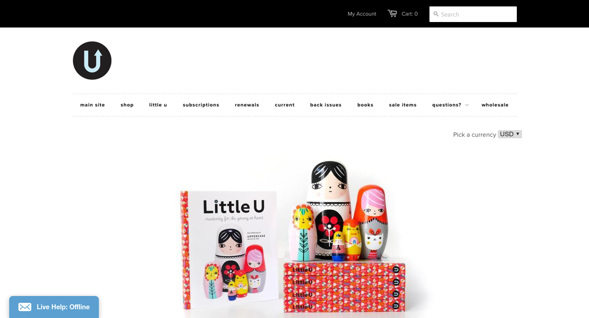 Screenshot of Uppercase, from the shopify stores collection.