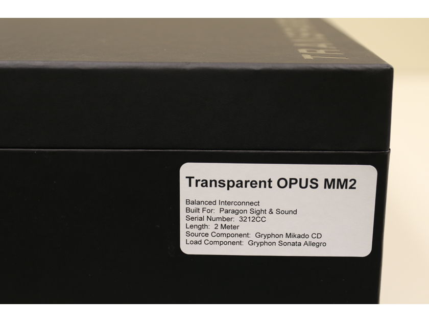 Transparent Audio Opus MM2 2m Balanced Interconnect